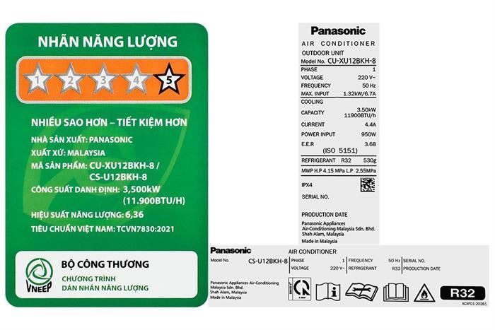 Điều Hòa Panasonic Inverter 12000 BTU 1 Chiều CU/CS-U12BKH-8